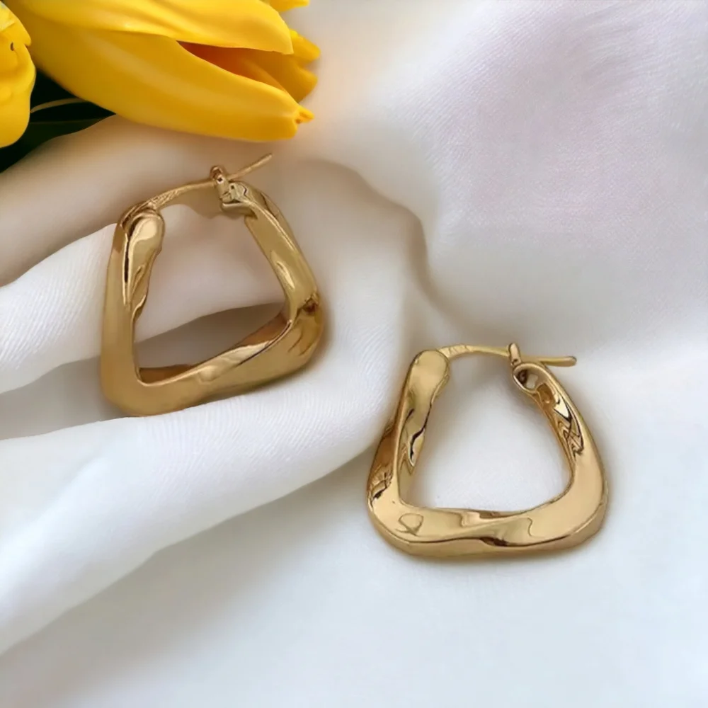 Gold Hoop Earrings - Picture 9 of 10